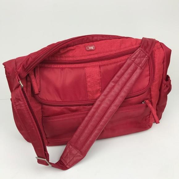 red overnight bag